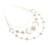 SHERCHPRY Bandeau Couronne Déesses à Trois Niveaux avec Étoile et Lune Accessoire de Cheveux Élégant pour Filles et Femmes pour Photographie Carnaval et Fêtes