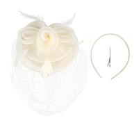 SHERCHPRY Bandeau Fascinateur Femme Chapeau De Mariage Femme Petite Chapeau Haut De Forme Chapeaux D'église Pour Femmes Coiffe De Mariée Thé à Les Fleurs La Plume Abs La Mariée