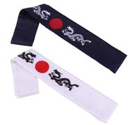 SHERCHPRY Bandeaux Larges de Samouraï pour Sport et Arts Martiaux, Lot de 2 Pièces en Coton Doux, pour Karaté et Entraînement Quotidien