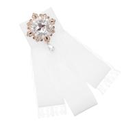 SHERCHPRY Baroque Lace Bow Tie Brooch With Faux Rhinestones And Pearls Elegant Pre-tied Necktie Pin For Women S Clothing And Bags Feminine Vintage-inspired Accessory