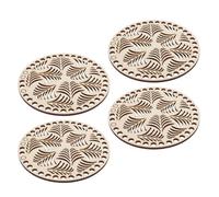 SHERCHPRY Base en Bois Naturel Ronde 14 Cm pour Crochet et Tricot, Lot de 4 Fonds de Panier Ovales Inachevés, Fournitures DIY pour Confection Paquet, Paniers et Accessoires