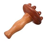 SHERCHPRY Bâton de Massage en Bois de Santal 12 Dents Multi-points, Masseur Manuel pour Cuir Chevelu et Abdomen, Outil Portable D’acupression pour Bien-être Corporel et Relaxation Complète