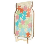 SHERCHPRY Bocal à Récompenses en Bois Étoiles pour Formation Scolaire et Gestion du Comportement, Pot Pédagogique pour Tout-petits, Outil Éducatif de Motivation en Classe, Support