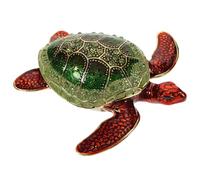 SHERCHPRY Boîte à Bijoux Tortue Métallique Émail Verte Ornements De Table Coffret à Bijoux Décor Bureau Miniature Présent Femme Fille Décorations Anniversaire Noël
