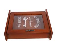 SHERCHPRY Boîte à Clés Murale en Bois Rétro Marron Rangement Domestique Vintage Organisateur D’Entrée Pratique pour Maison Décor Mural Fonctionnel et Élégant Boîte de Rangement Compacte