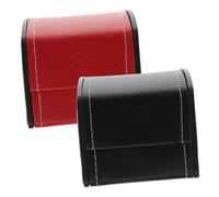 SHERCHPRY Boîte à Montre Anti-Rayures PU Cuir Étui De Présentation pour Montres Homme Lot 2 Pièces Noir Et Rouge Rangement Portable Amortissement Antivibration Usage Domestique Et Voyage