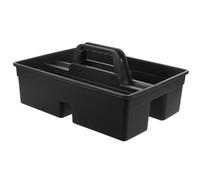 SHERCHPRY Boîte à outils de nettoyage, Organisateur d'outils de nettoyage en plastique, 3 compartiments, design compact, fond plat, pour rangement des outils de nettoyage