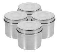 SHERCHPRY Boîte INOX Alimentaire avec Couvercle Lot De 4 Conteneurs De Stockage De Nourriture Boîtes D'Échantillons pour Cantine Scolaire Laboratoire Université Cuisine 3.15 in
