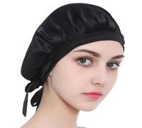 SHERCHPRY Bonnet De Nuit Soie Véritable Bonnet Simple Couleur Unie Protection Cheveux Longs Anti-chute Pour Femmes Et Filles Large Confortable Lavable Machine