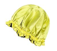 SHERCHPRY Bonnet Satin Garçon Fille Élastique Protection Cheveux Respirant Confortable pour Sommeil Maison et Voyage Jaune