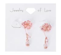 SHERCHPRY Boucles D’oreilles Clip en Résine Rose Effet Goutte D’huile, Ornements Fleurs de Cerisier, 1 Paire sans Piercing, Bijoux Élégants pour Femmes, Accessoire Mode Quotidienne