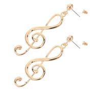 SHERCHPRY Boucles D’Oreilles Pendantes de Note de Musique Boucles D’Oreilles Rétro pour Femmes Bijoux D’Oreilles Exagérés Dorés Style Vintage Artistique pour Spectacles et Occasions