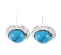 SHERCHPRY Boucles D'oreilles Goujon Turquoise En Métal Argenté, Élégantes Pour Femmes, Bijoux 8mm Bleu Clair Adaptés Au Quotidien Occasions Spéciales