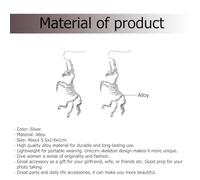 SHERCHPRY Boucles d'Oreilles Squelette Licorne Vintage pour Femmes Originalité Accessoires de Fête Mode 5 CM