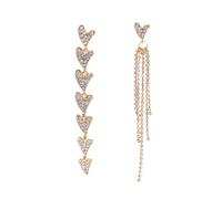 SHERCHPRY Boucles Oreilles Asymétriques Pendantes Forme de Cœur pour Femmes Alliage Plaqué Or Rose Design Élégant et Cadeau pour et Occasions Spéciales