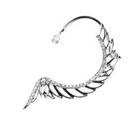 SHERCHPRY Boucles Oreilles Fantaisie Forme Aile Ange Clip Cartilage Cristal pour Femme Bijoux Élégants Enveloppants Accessoire Mode Anniversaire et Saint-valentin