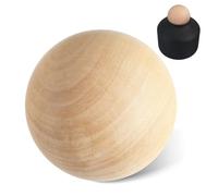 SHERCHPRY Boule Ronde en Bois Massif 9 CM Boule Solide pour Loisirs Créatifs Accessoires DIY Bois Brut Lisse sans Éclats Décoration Maison et Projets Personnalisés