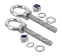 SHERCHPRY Boulons à Œil M10X60 en Acier Inoxydable avec Écrou Nylon Rondelles Plates et Élastiques Kit 2 Pièces Fixation Robuste pour Levage Industriel Ancrage Béton Suspendre Sécurisée