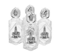 SHERCHPRY Bouteilles en Verre pour Eau Bénite 16ml, Lot de 4, Design Élégant Rose, Portable et Résistant, pour Église et Prières à L'autel