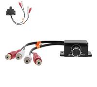 SHERCHPRY Bouton de Basse pour Amplificateur Audio Voiture et Moto Régulateur de Volume Rca 2 Entrées 2 Sorties Contrôleur de Niveau Compact Compatible Amplis Voiture et Home Cinéma