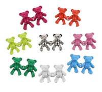 SHERCHPRY Boutons de Jean Ajustables en Alliage de Zinc 40Mm X 27Mm Forme Ours Serrage-Taille Amovible Lot de 8 Paires Multicolores Clips de Serrage pour Pantalons et Robes
