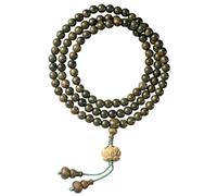 SHERCHPRY Bracelet Chapelet Bouddhiste 108 Perles Bois De Santal Vert Naturel Multifonction Unisexe Contemplation Yoga 6 Mm Multi-tour