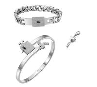 SHERCHPRY Bracelet Concentrique Acier Inoxydable pour Couple Chic Connecté Personnalisable Manchette et Durable Saint Valentin ou Anniversaire
