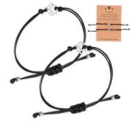 SHERCHPRY Bracelet D'amitié Ajustable en Corde Noire Breloque Patte en Alliage pour Garçon et Filles, Adolescents et Adultes - Bijou Commémoratif Résistant à L'usure, Présent pour Filles,