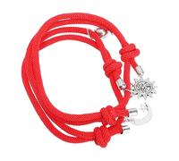 SHERCHPRY Bracelet Lune et Étoile Tressé Rouge, 2 Pièces en Alliage et Polyester, pour Couples et Amies, Présent Saint-valentin, Style Élève et Mode, Accessoire Enveloppant