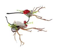 SHERCHPRY Branch Antler Headband With Berries And Bird Show Hairband Decoration For Christmas And Halloween Eco Friendly Deer Antlers Accessory Party