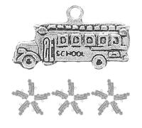 SHERCHPRY Breloques Bus Scolaire en Alliage de Zinc 20 Pièces, Charms de Minibus Argentés pour Bracelets et Colliers Diy, Accessoires Créatifs pour Élèves et Enseignants à Thème École