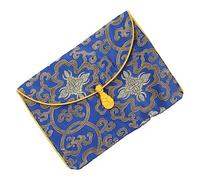 SHERCHPRY Brocade Embroidery Buddhist Scriptures Storage Bag Compact Zen Style Pouch For Music Books Elegant And Ethnic Design Buddhist Practitioners