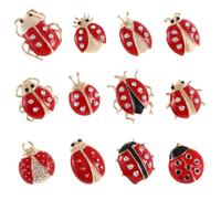 SHERCHPRY Broche Créative Insecte 12 Pièces En Épingle à Poitrine En Métal Coloré, Accessoire De Mode Pour Femme Et Fille, Pour Vêtements Et Fête, Motif Petit Insecte Et Scarabée Cartoon