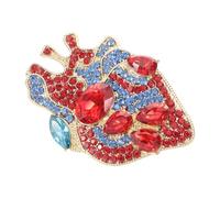 SHERCHPRY Broche Creuse en Métal de Cœur Gothique avec Cristaux, Épingle pour Cardiologues et Infirmières, Accessoire pour Cardigan et Blouse Médicale, Présent Symbolique Saint-Valentin,