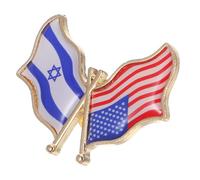 SHERCHPRY Broche Décorative Drapeau Israël-usa en Métal Émaillé, Épinglette Patriotique, Accessoire pour Hommes, Tenue Formelle ou Décontractée,