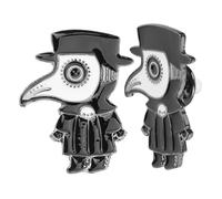 SHERCHPRY Broche Émaillée Médecin Peste Noire, Épingle à Vêtements Métal, Lot 2 Pièces, Style Punk, Épingle Décorative Femme, Accessoire Mode Pour Chapeau Et Paquet, Solide Et Résistante