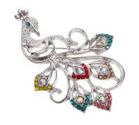 SHERCHPRY Broche Paon Épingle à Revers Avec Cristaux Pour Bijoux Animaux Accessoire Pour Pulls Foulards Et Robes