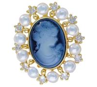 SHERCHPRY Broche Vintage Perles pour Femmes Épingle Portrait de Dame et Perles Accessoire de Mode pour Vêtements et Bijoux