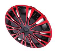 SHERCHPRY Cache-Moyeu de Roue 16 Pouces en Polypropylène Noir et Rouge Enjoliveur Décoratif pour Jantes de Voiture SUV et Camions Protection Débris Pièce de Rechange Robuste