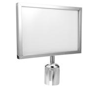 SHERCHPRY Cadre de Panneau Double Face en Acier Inoxydable pour Poteau A4 Horizontal Porte-Panneau Résistant à L'Humidité Signalisation pour Contrôle de Foule Adapté aux Lieux Publics et