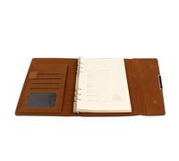 SHERCHPRY Carnet de Notes d'Agenda en Cuir PU Noir Bloc-Notes de Planification à 3 Volets Carnet Élève Réutilisable pour Bureau et Prise de Notes Professionnelles Format Manuel