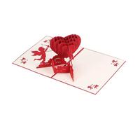 SHERCHPRY Carte de Vœux 3D en Papier Forme de Cœur 13X155 CM Carte Bénédiction Amour Créative pour Saint-Valentin Mariage et Anniversaire DIY Thème Romantique
