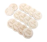 SHERCHPRY Cartes commémoratives de grossesse en bois beige, accessoires photo pour nouveau-nés, souvenir photo de croissance mensuelle