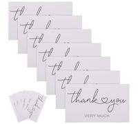 SHERCHPRY Cartes de Remerciement Blanches Enveloppes Format Compact 50 Pcs par Pack Papier pour Messages Personnalisés Adaptées à Divers Événements et Emballages Présents