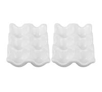 SHERCHPRY Casier à Œufs en Céramique Blanc pour Réfrigérateur, Support à Œufs Multifonctionnel et Gain de Place, Cuisine et Rangement Pratique