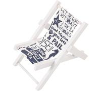 SHERCHPRY Chaise Pliante de Plage, en Bois et Tissu et Miniature Style Nautique Charme Méditerranéen Atmosphère Artistique pour Décoration de Camping Ornement de Bureau
