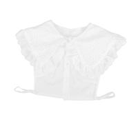 SHERCHPRY Collier de dentelle de pull faux col pour femme cols amovibles faux col à volants en dentelle faux colliers d'hiver demi-chemise chemisier faux col faux faux col polyester blanche