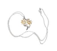 SHERCHPRY Collier De Fleurs Tournesol Cœur Bicolore En Cristal, Chaîne Pour Femme, Bijou Statement Résistant Aux Rayures, Accessoire Élégant Pour Usage Quotidien