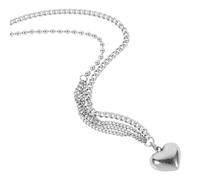 SHERCHPRY Collier de Saint-Valentin en Acier Inoxydable Collier Créatif de Cœur Chaîne Ronde Multi-Couches et Élégant pour Femmes Bijoux de Cou Simples pour Filles