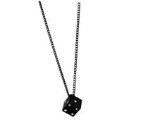 SHERCHPRY Collier Dice Minimaliste Unisexe Couleur Unie Pendentif pour Couple Chaîne Compatible avec Tenues